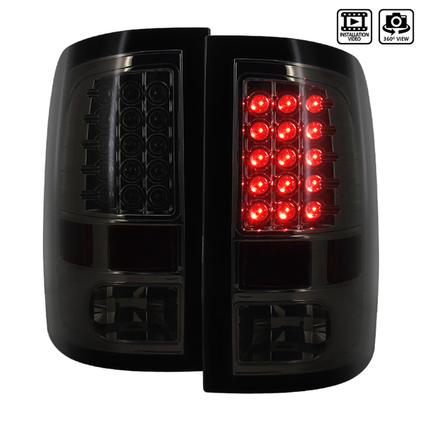 Spec-D Tuning 09-Up Dodge Ram LED Tail Lights Smoke Lens LT-RAM09GLED-TM